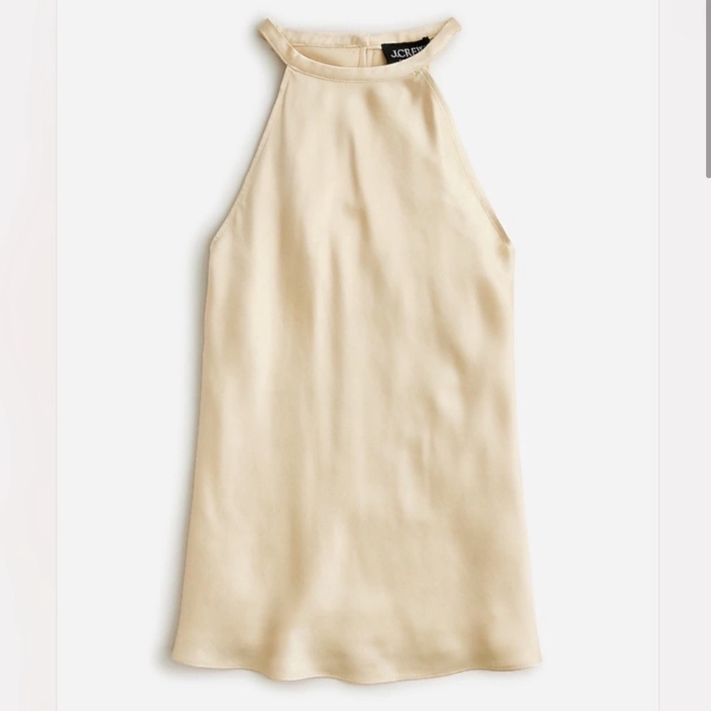 J.Crew Collection High-neck Luster Crepe Top – Small